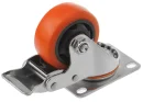 SCBM 93 - Оранжевое колесо из термопластичного эластомера 75 мм (поворот., тормоз, площадка, шарикоподшипник)