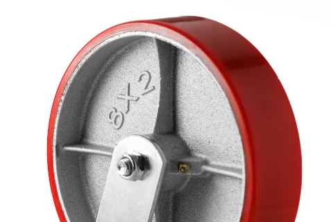 SCP 80 - Большегрузное полиуретановое колесо 200 мм (поворот., площадка, роликоподш.)