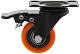 SCzb 25o - Мебел. оранжевое колесо 50 мм (площ. с торм., PVC, полипропил. обод, подшипник)