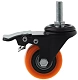 Мебельное оранжевое колесо с тормозом 50 мм (болт 10мм) - SCztb 25o